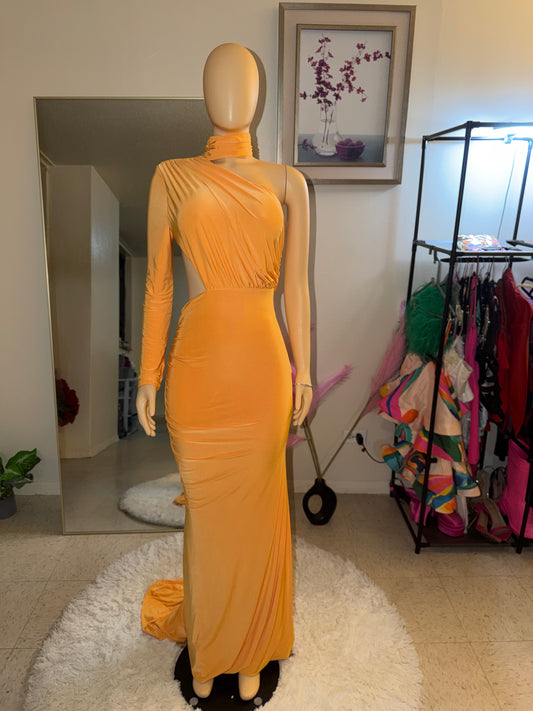 Jessica choker one-shoulder long dress