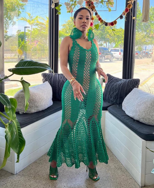 Eniece crochet flare dress