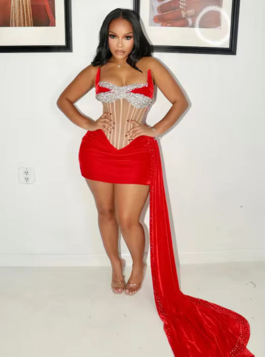 Keshur Couture glam tail dress