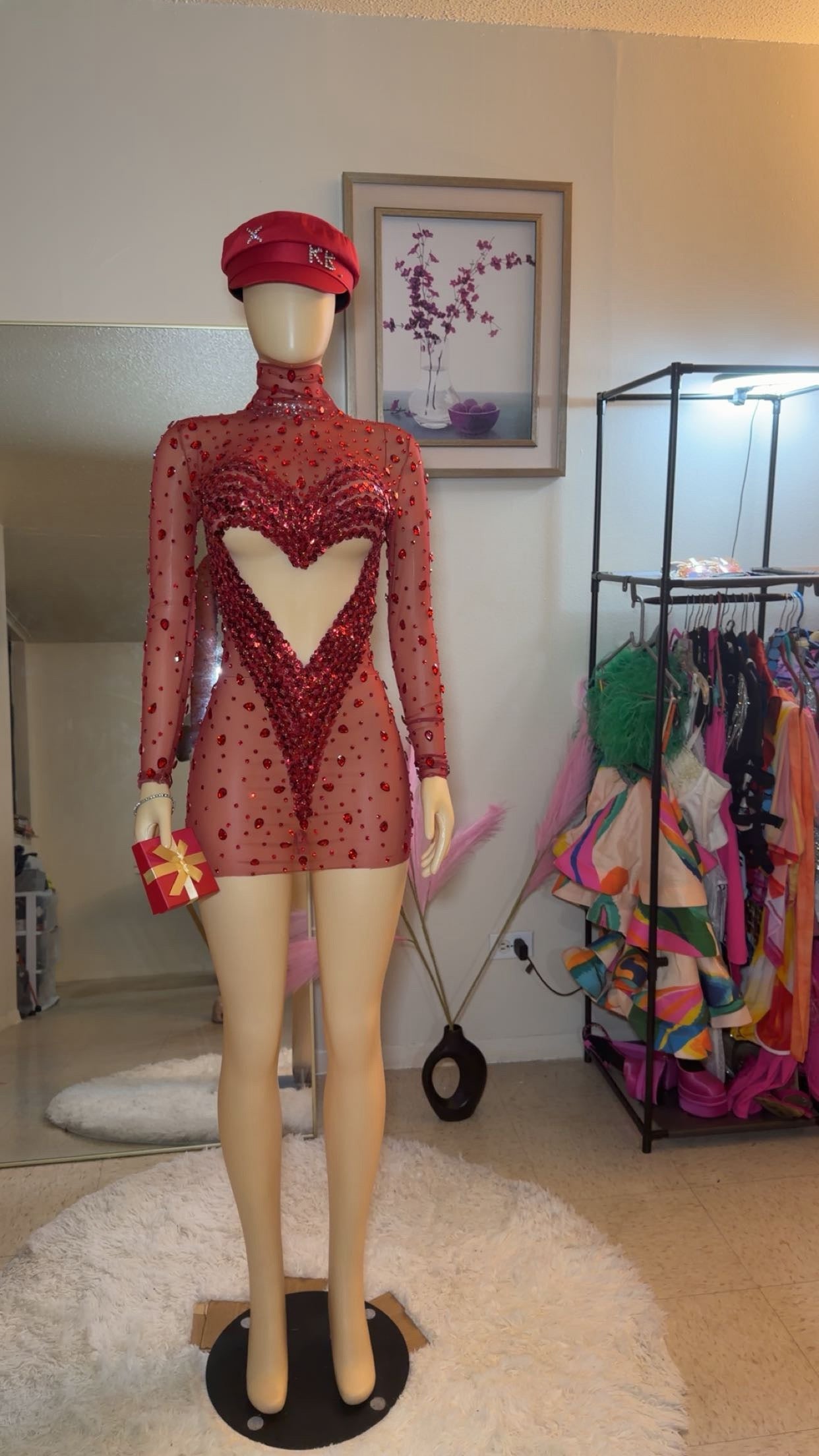 Heartfull ruby gems mini dress