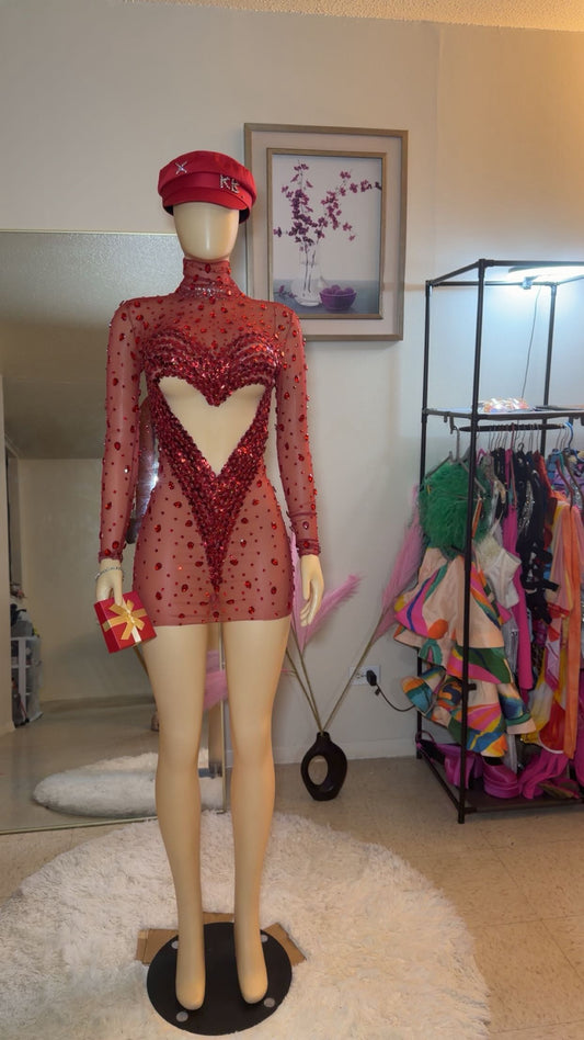 Heartfull ruby gems mini dress