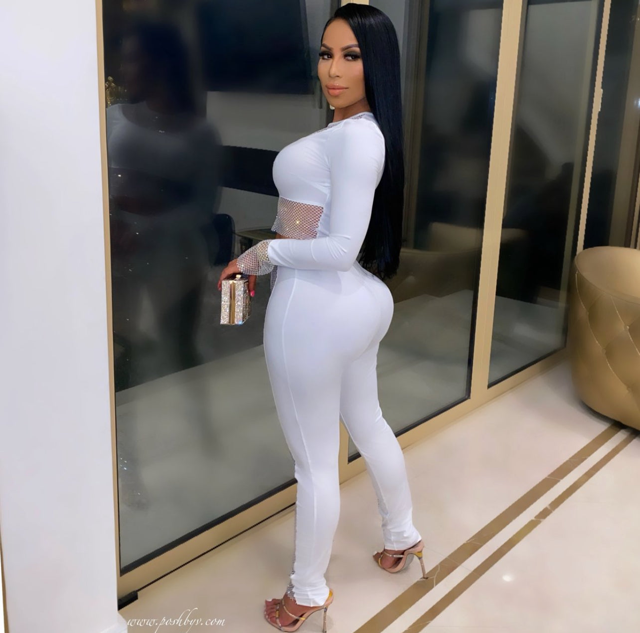 Stunner rhinestones leggings set