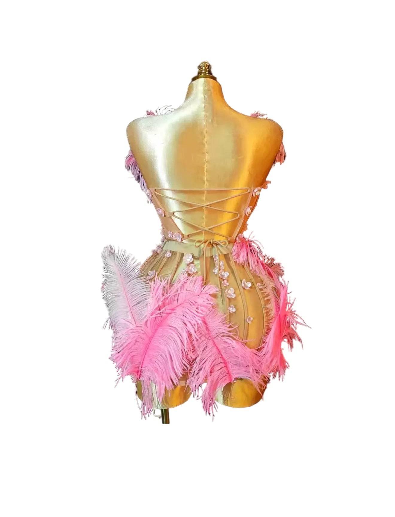 Fouchir petalas feathers glam mini dress