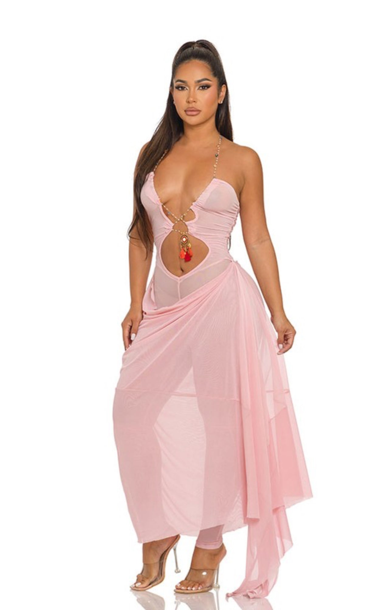 Kira knight sheer long dress