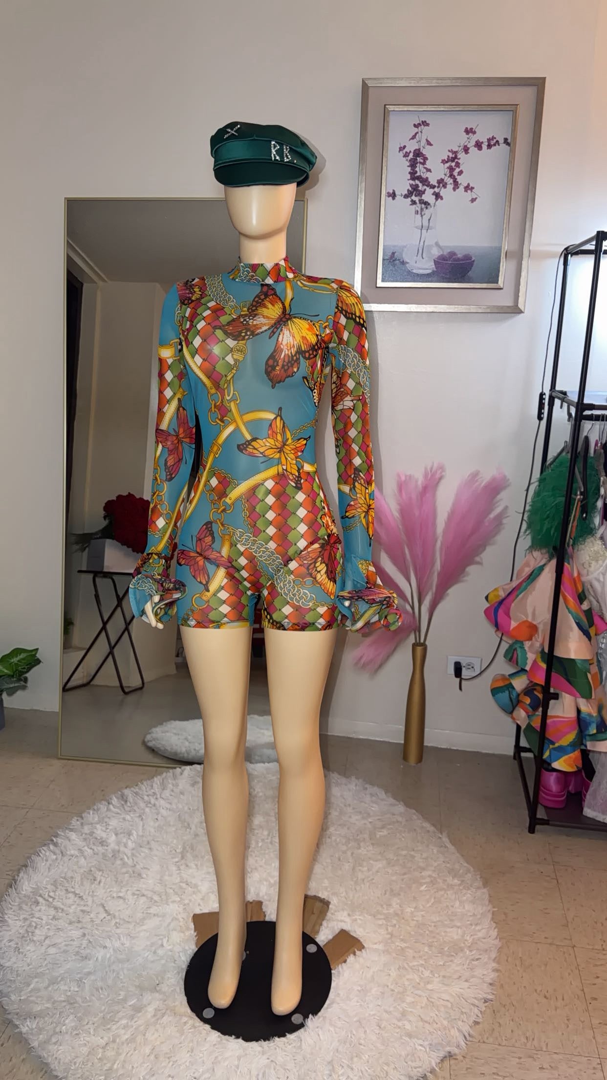 Flyari flare sleeves romper