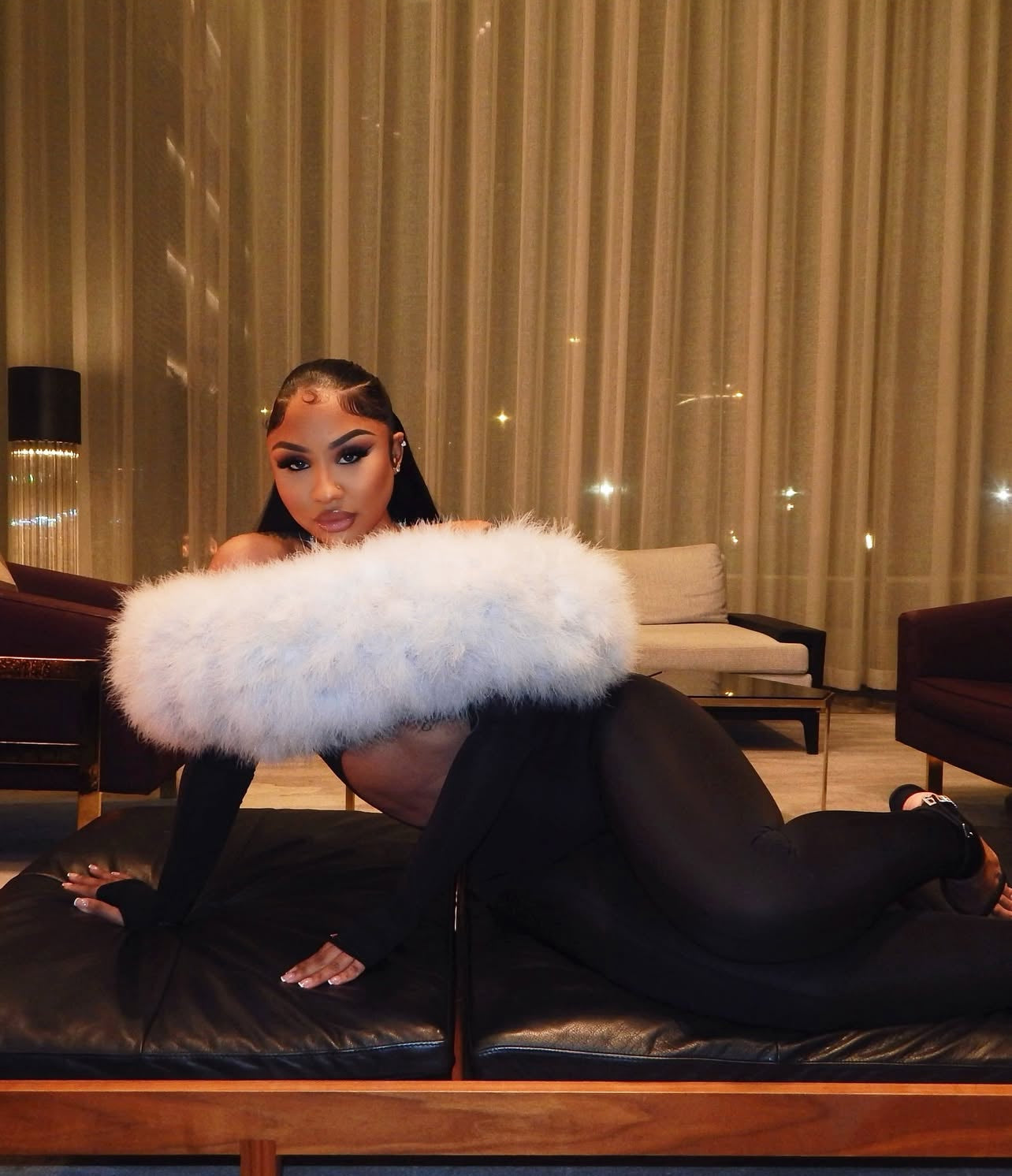 Gisette feline fur jumpsuit