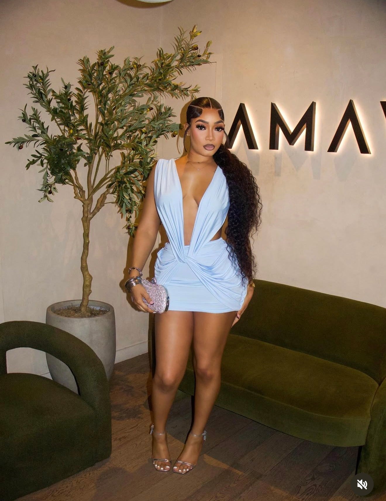 Yvonni X cut mini dress