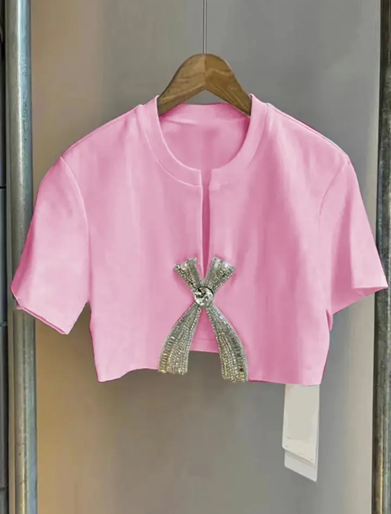 Pokkin diamond bow shirt