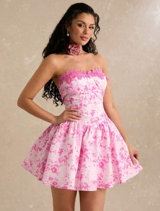 Katie flare peplum mini dress