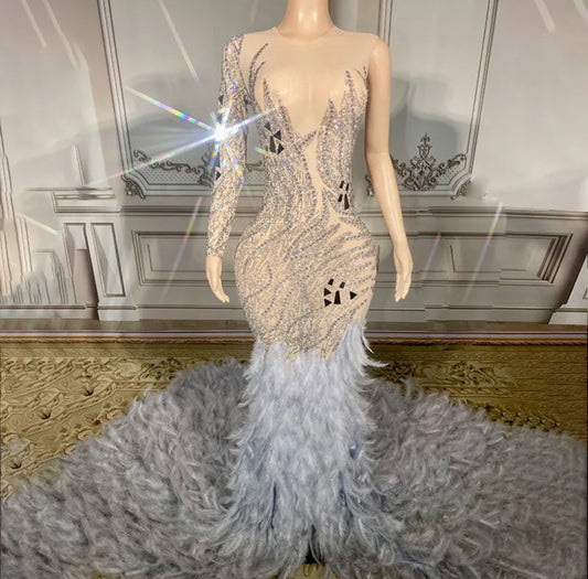 Flamian glam feather gown