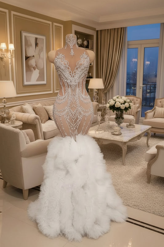 Yavuri rhinestone bombshell gown