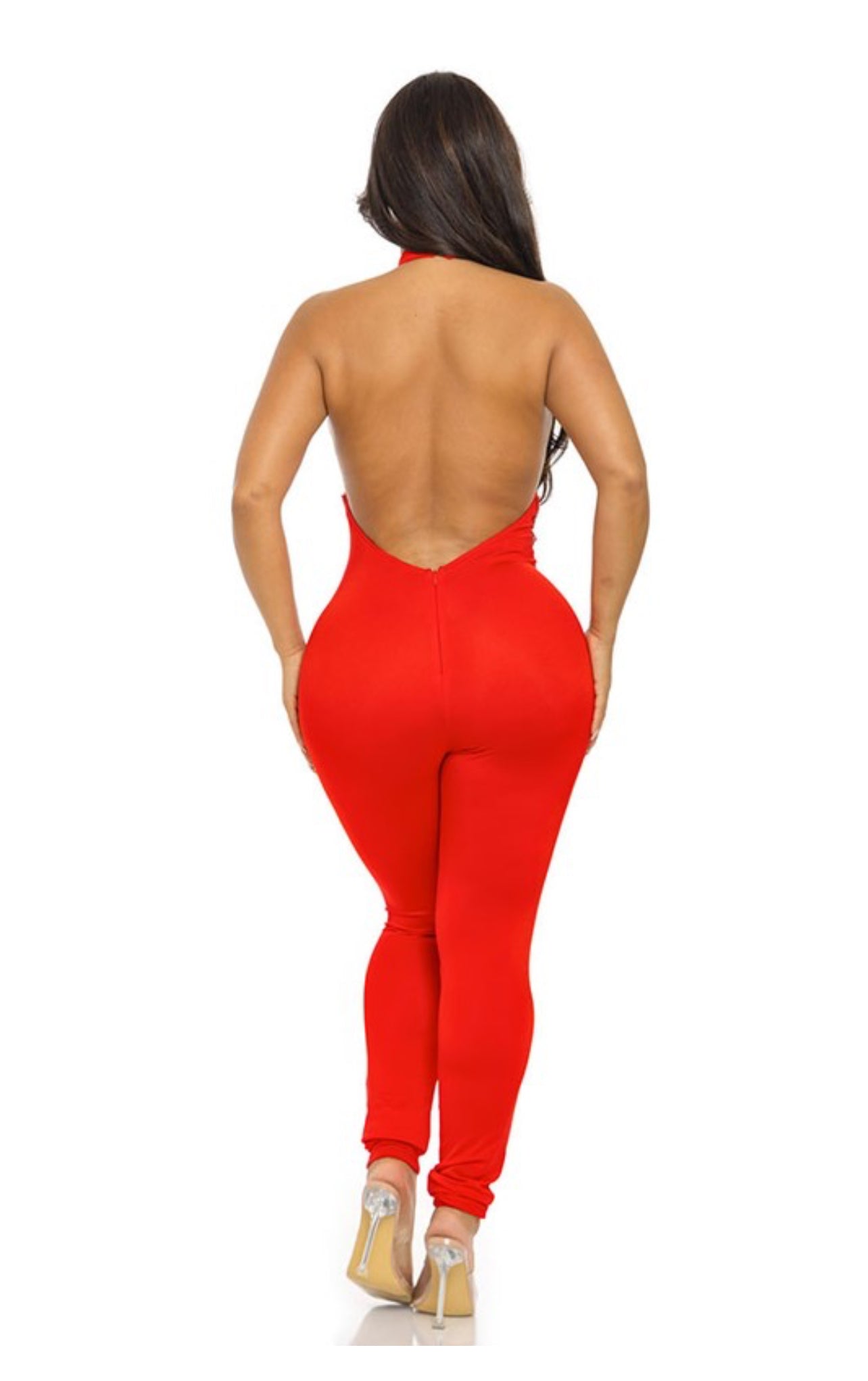 Unalissi petal halter back jumpsuit