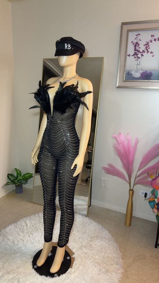 Feddori rhinestones glam jumpsuit