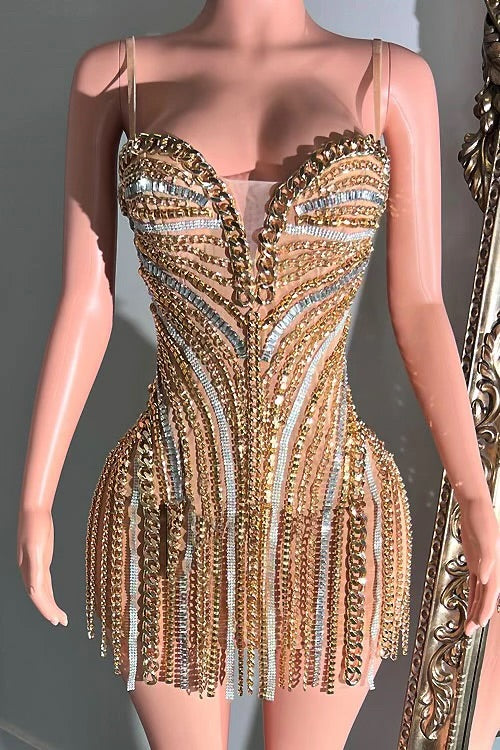 Damsel V chains dress