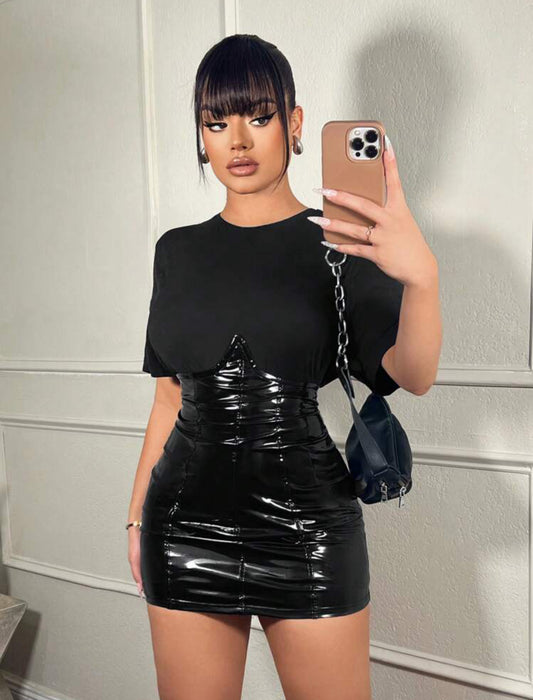 PVC leather skirt