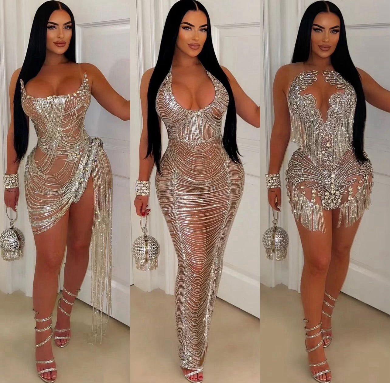 Riskinl X diamond glam dress