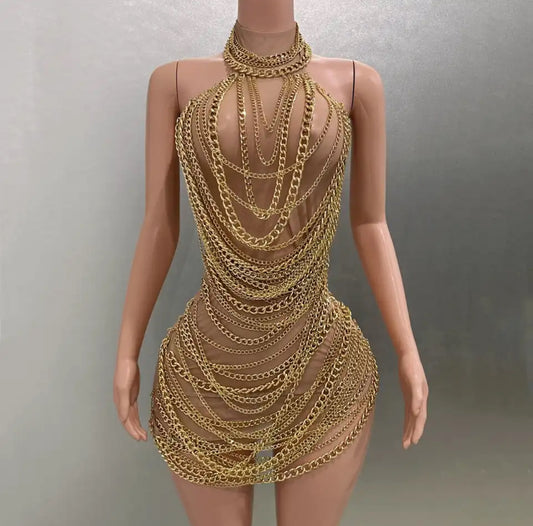 Chain reaction glam dress