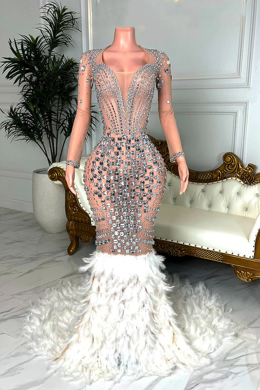 Ulvissa I feather trail gown