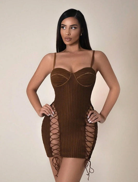 Borown slingen mini dress