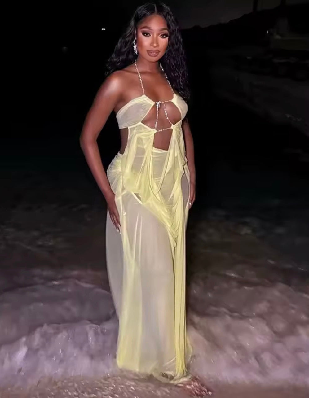 Kira knight veil layered long dress