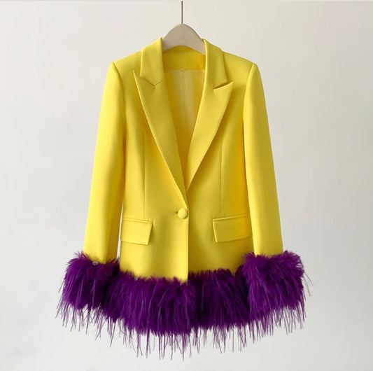 Fruerl fur hem blazer