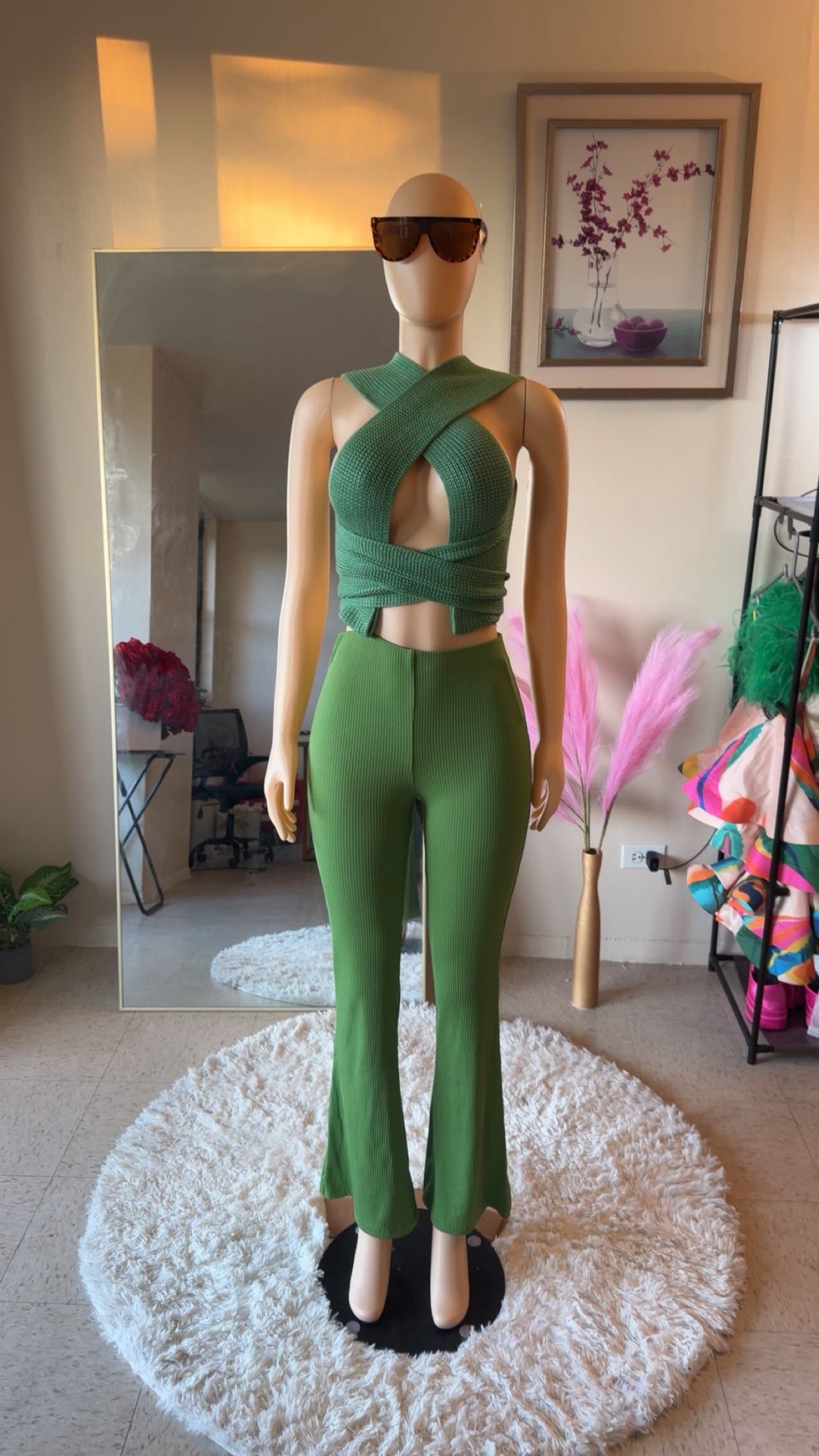 Multi-wrap freestyle knit top