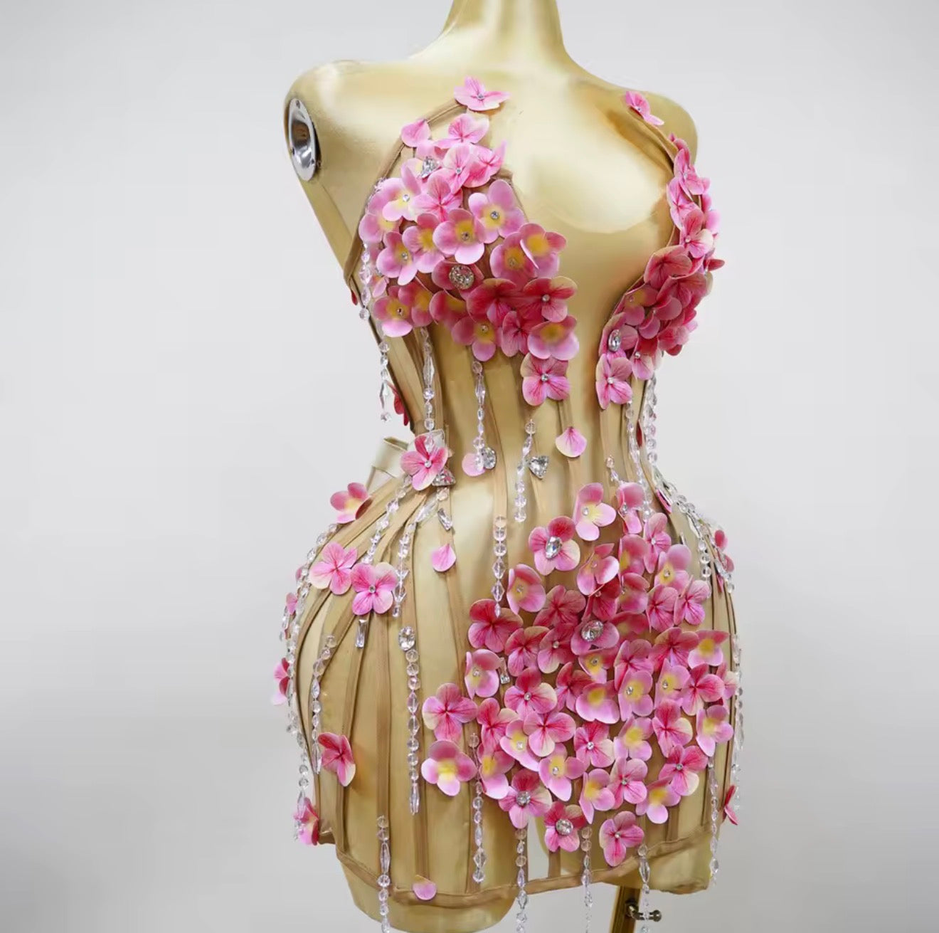 Yokona petalas caged glam mini dress
