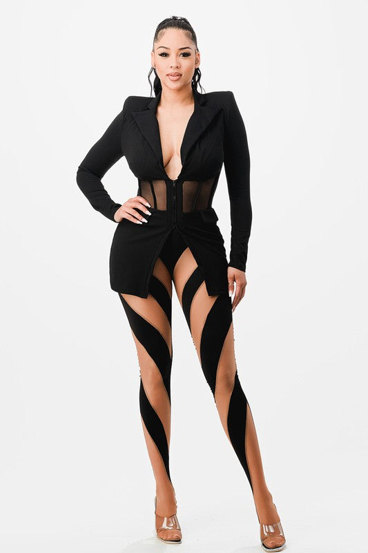 Business class sheer legging set