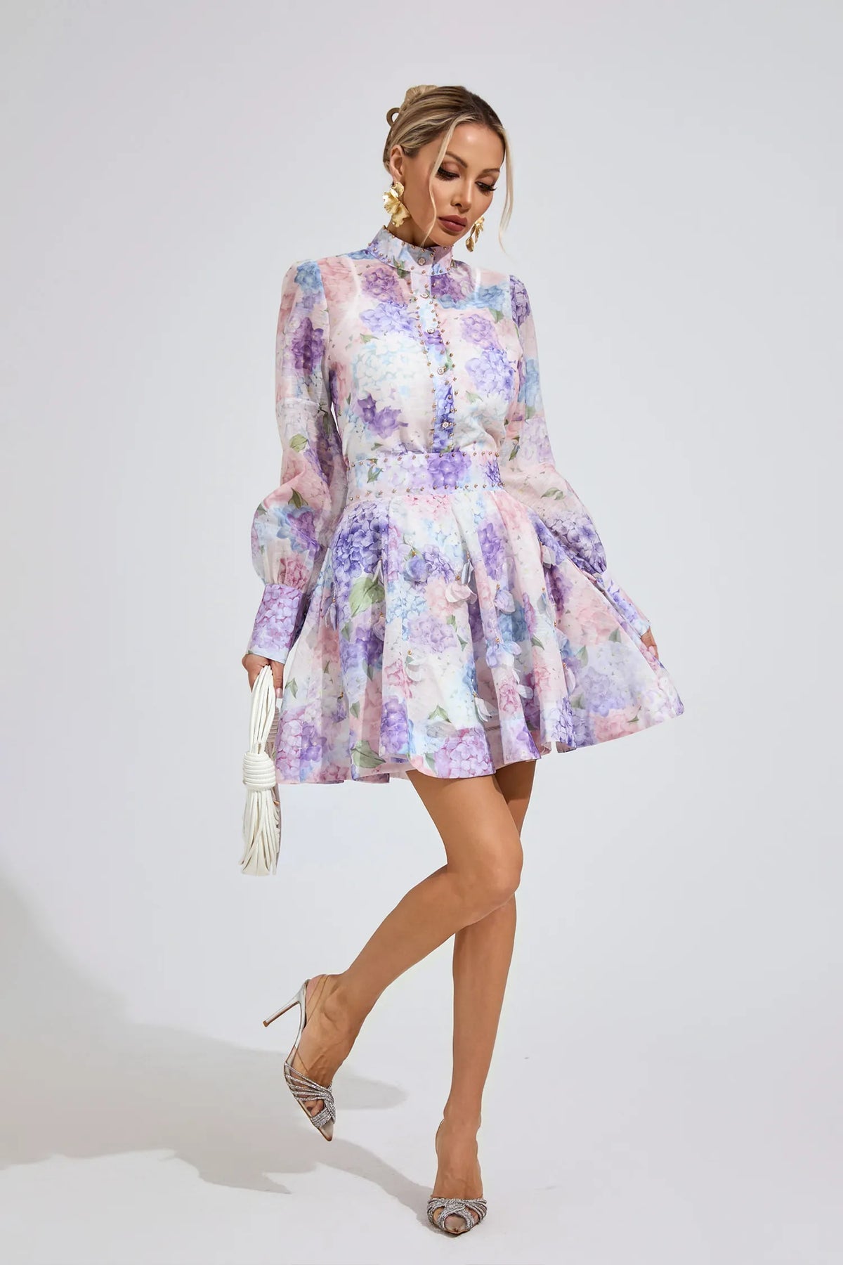 Fluerla peplum skirt set (lavender)