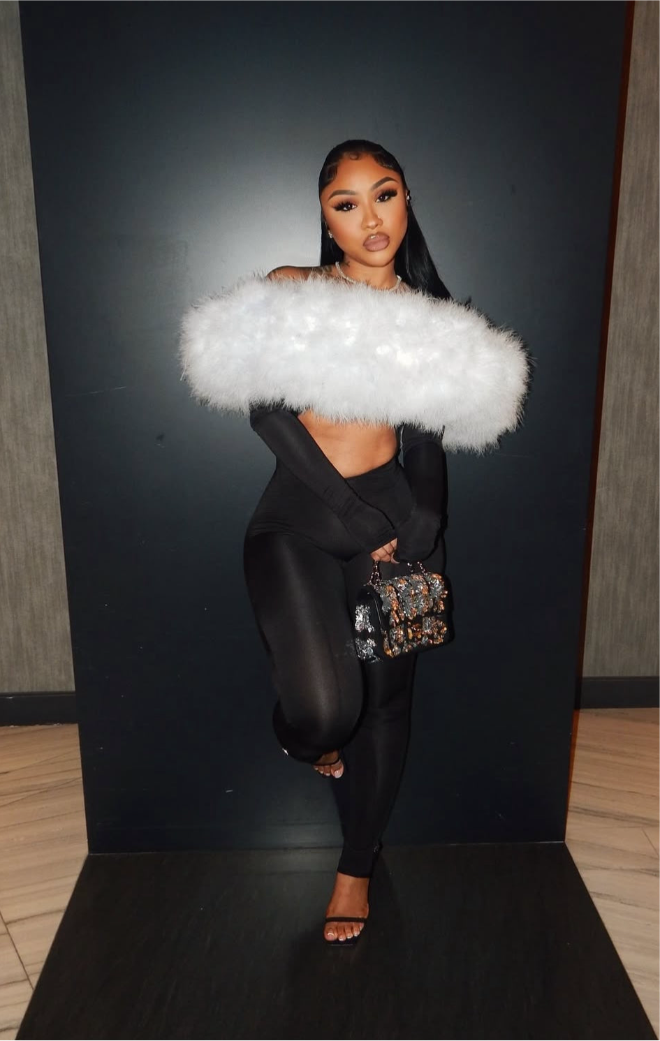 Gisette feline fur jumpsuit