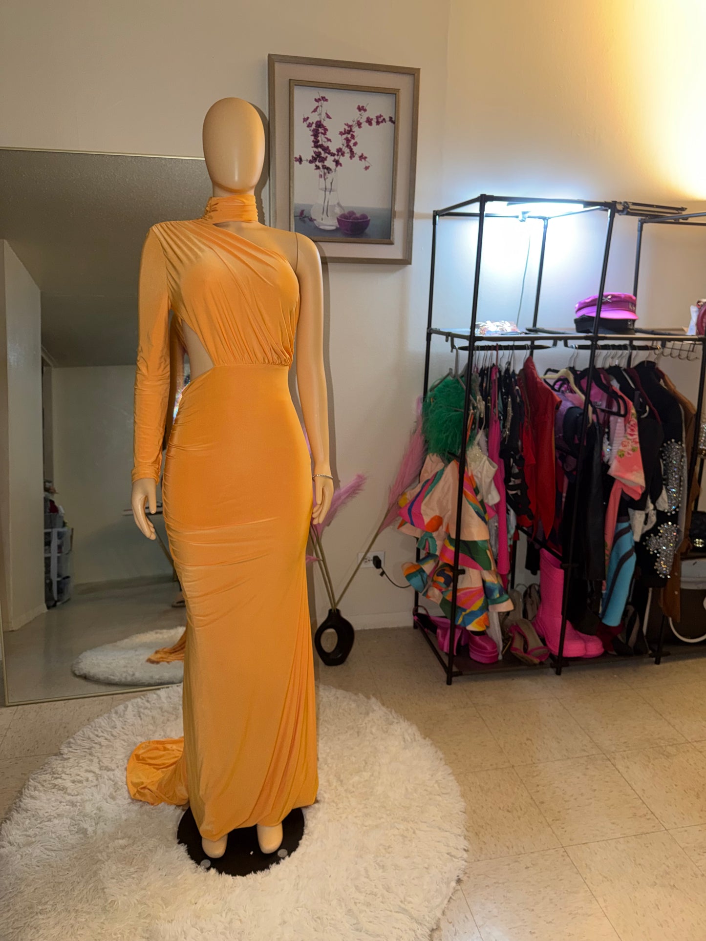 Jessica choker one-shoulder long dress