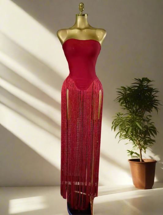 Caia bandage fringe dress