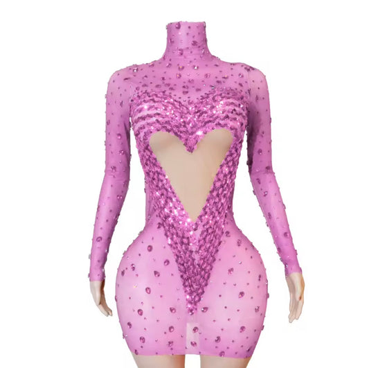 Heartfull ruby gems mini dress