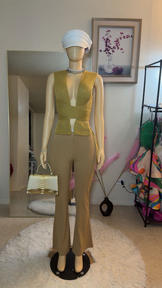 Nenni multi-wrap rib pants set