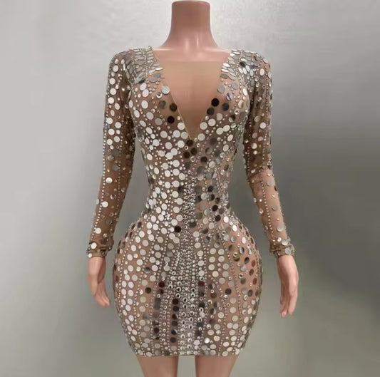 Microbi mettai disc mini dress