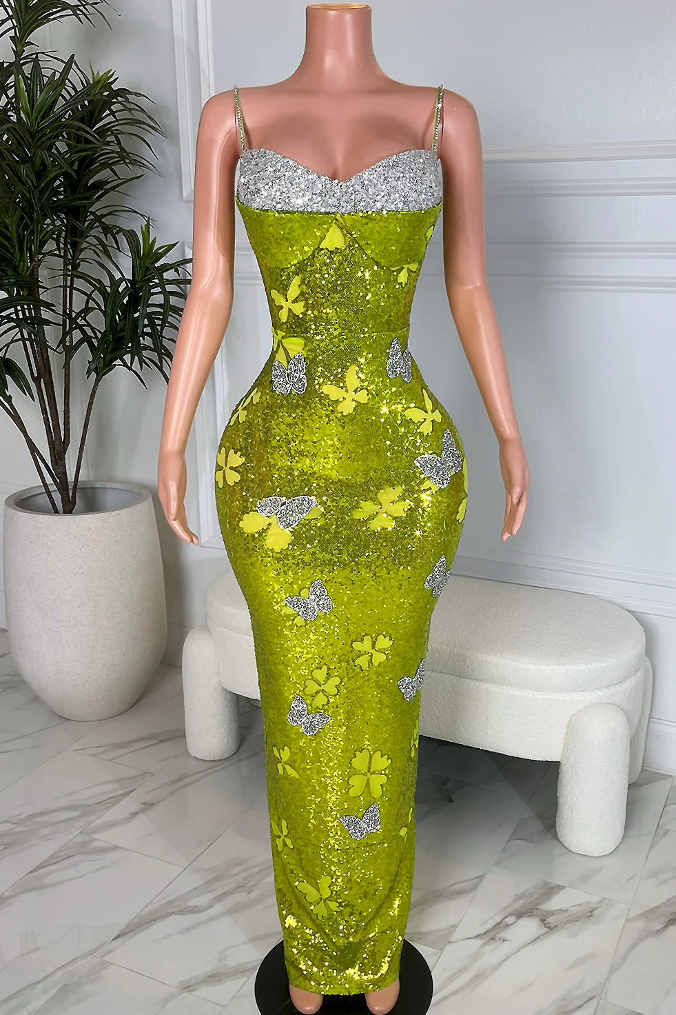 Encori shimmer long dress