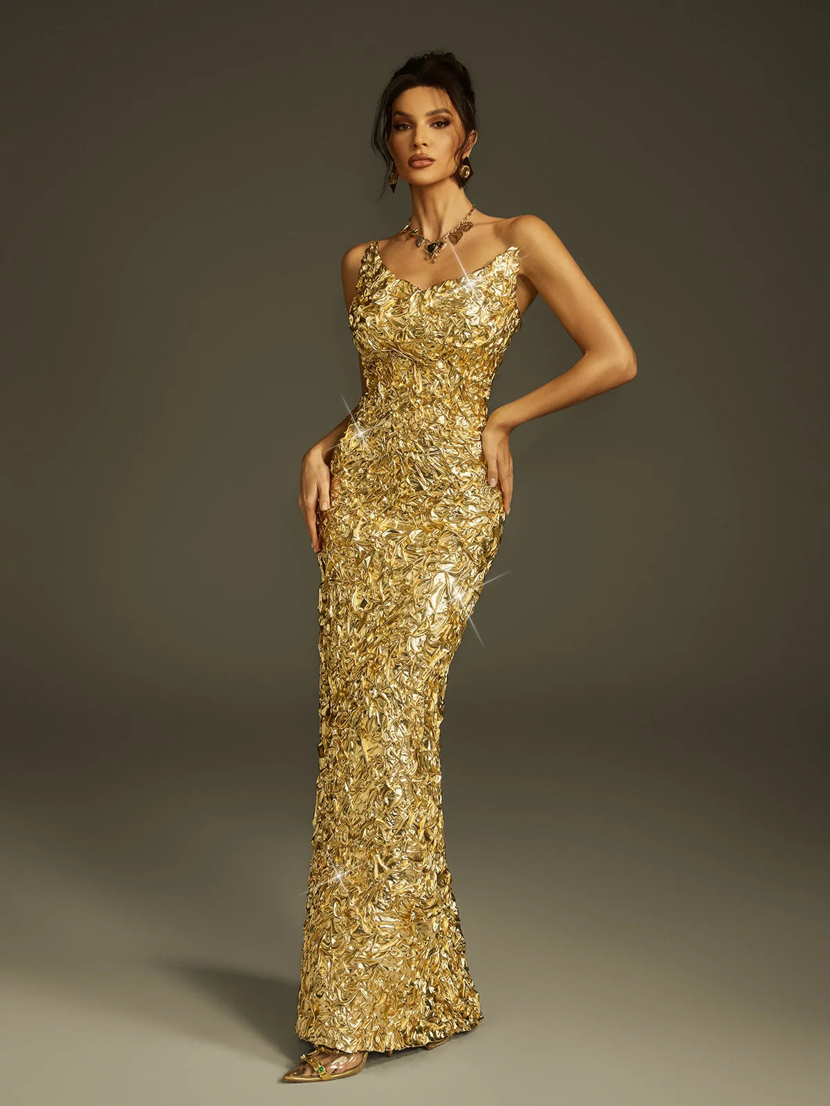 Monarch Crinkled Edged Glam Dress