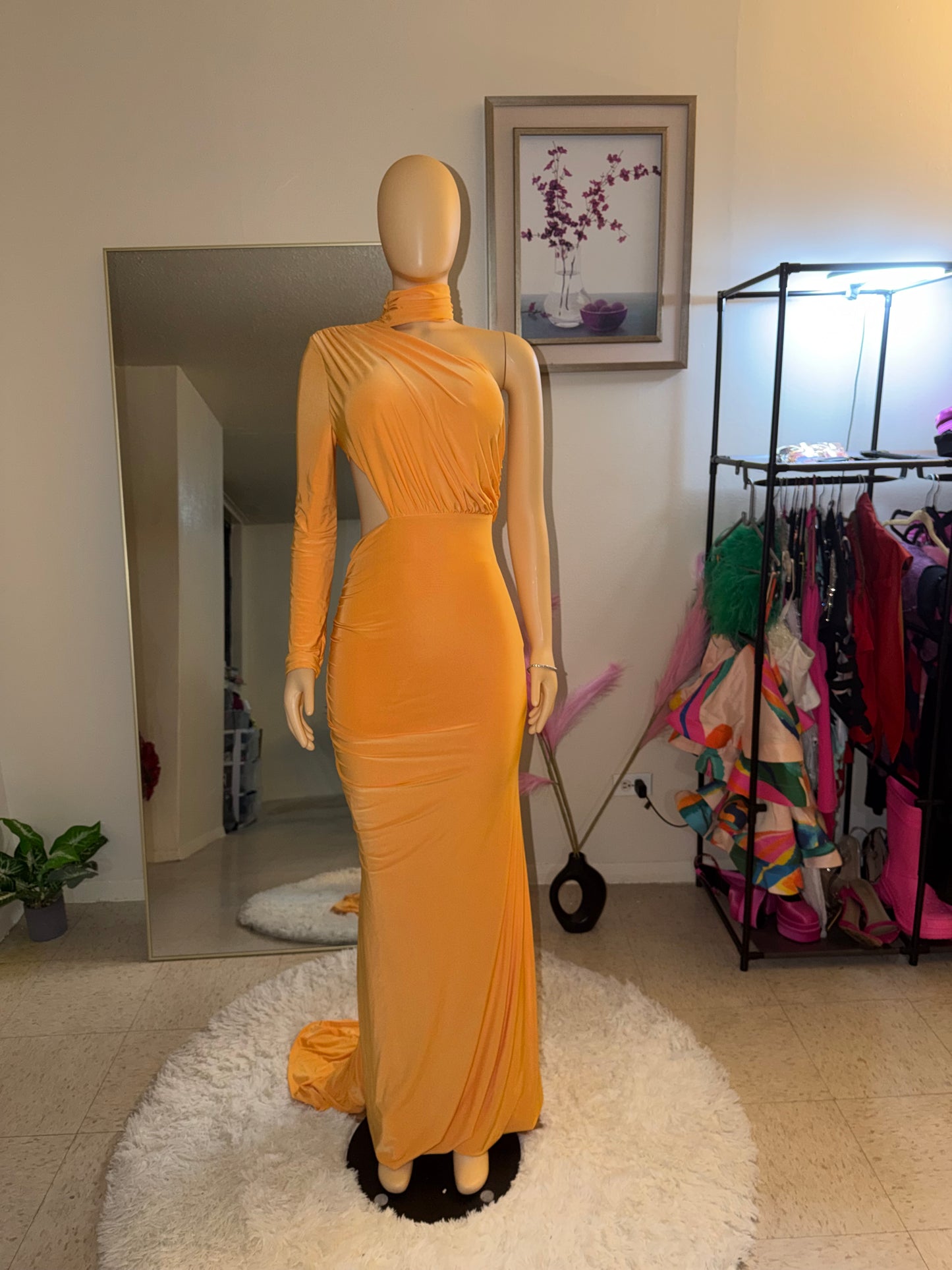 Jessica choker one-shoulder long dress
