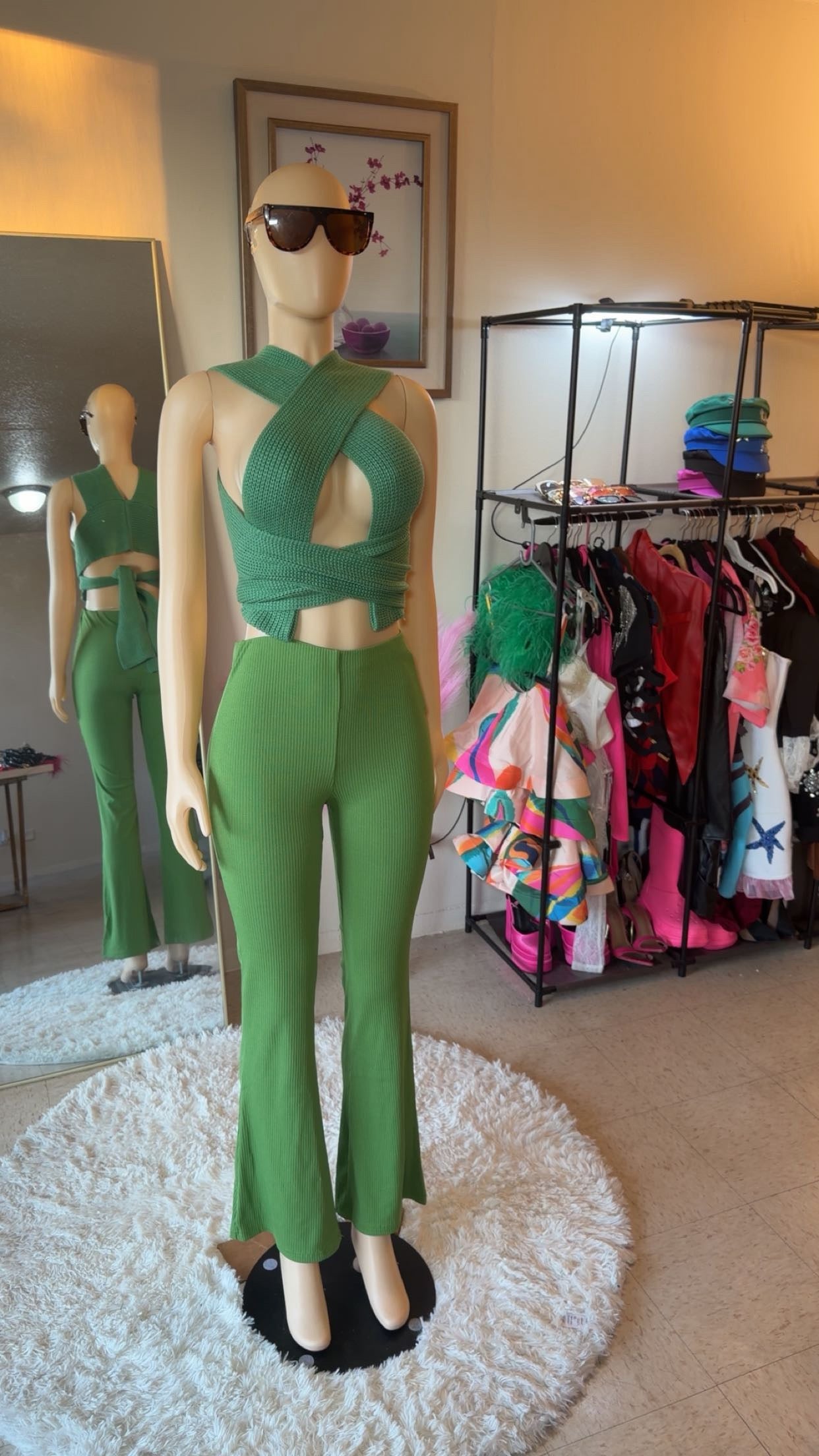 Multi-wrap freestyle knit top