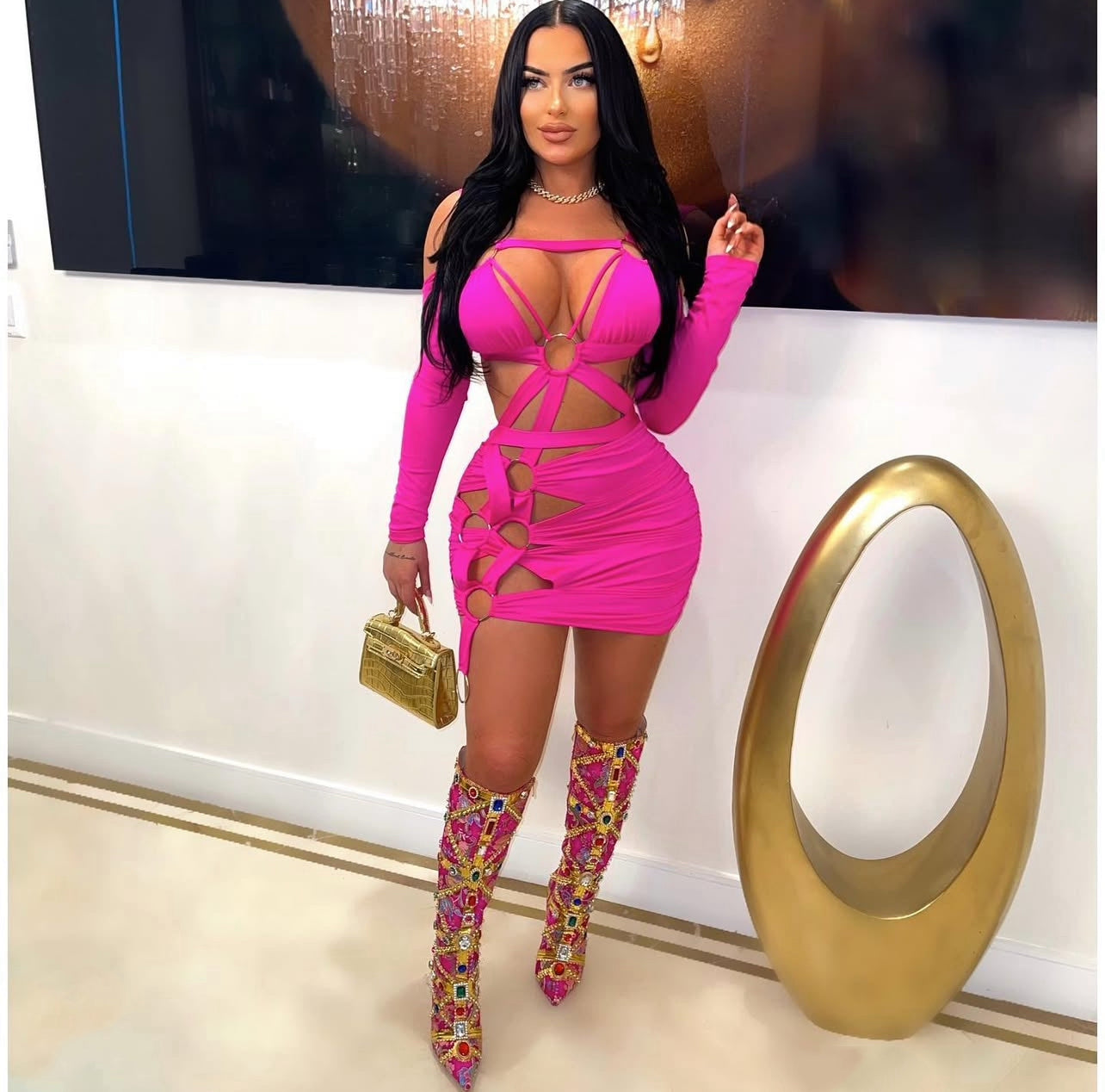 Xaivi  multi-strap connected mini dress