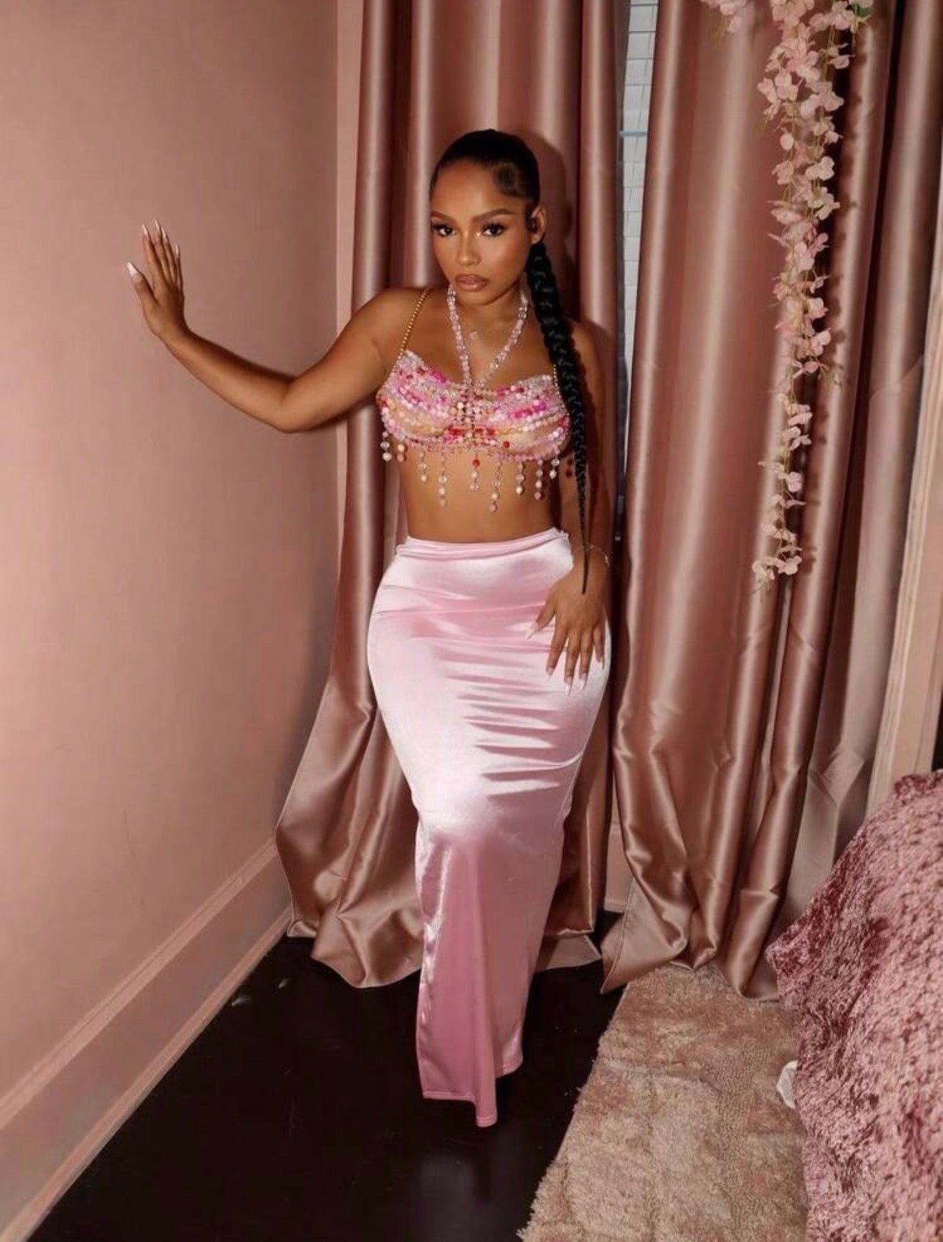 Gishana vacay beaded links skirt set