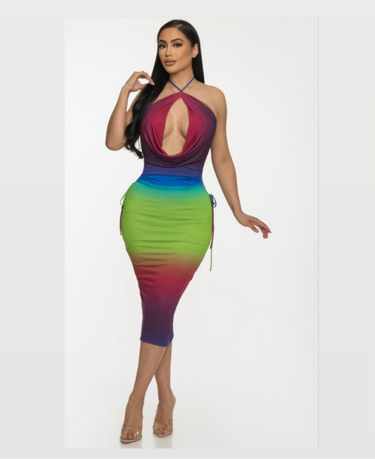 Fuisi ombré mixed dress