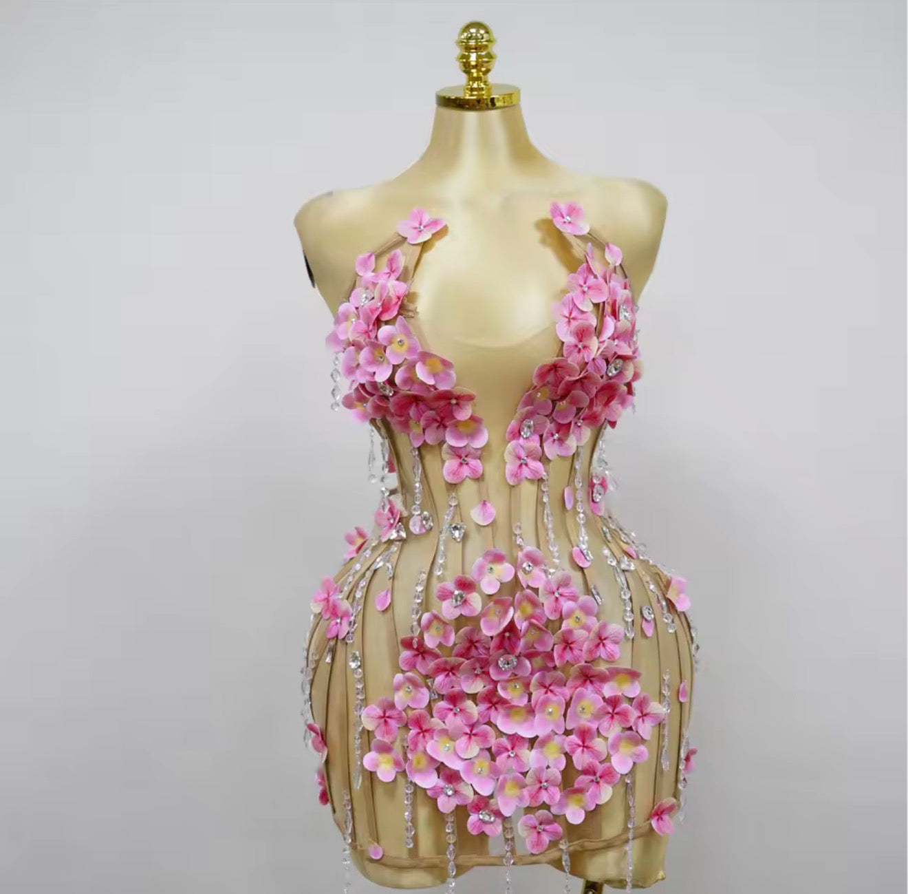Yokona petalas caged glam mini dress