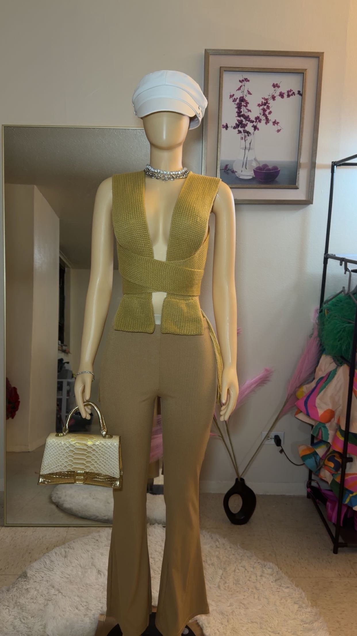 Multi-wrap freestyle knit top