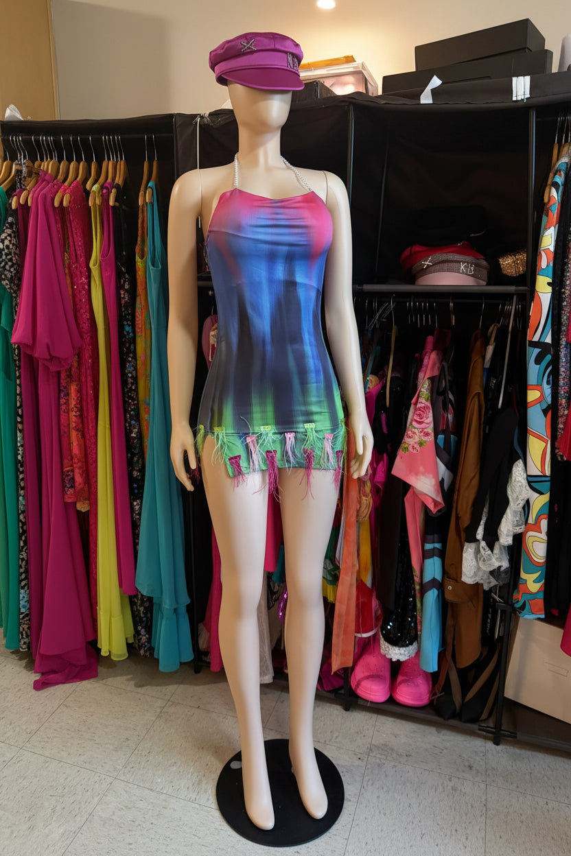 Kolorful fused mini dress