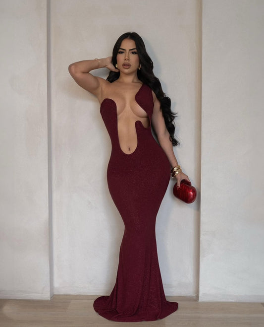 Nuhinni gleam sculpted gown