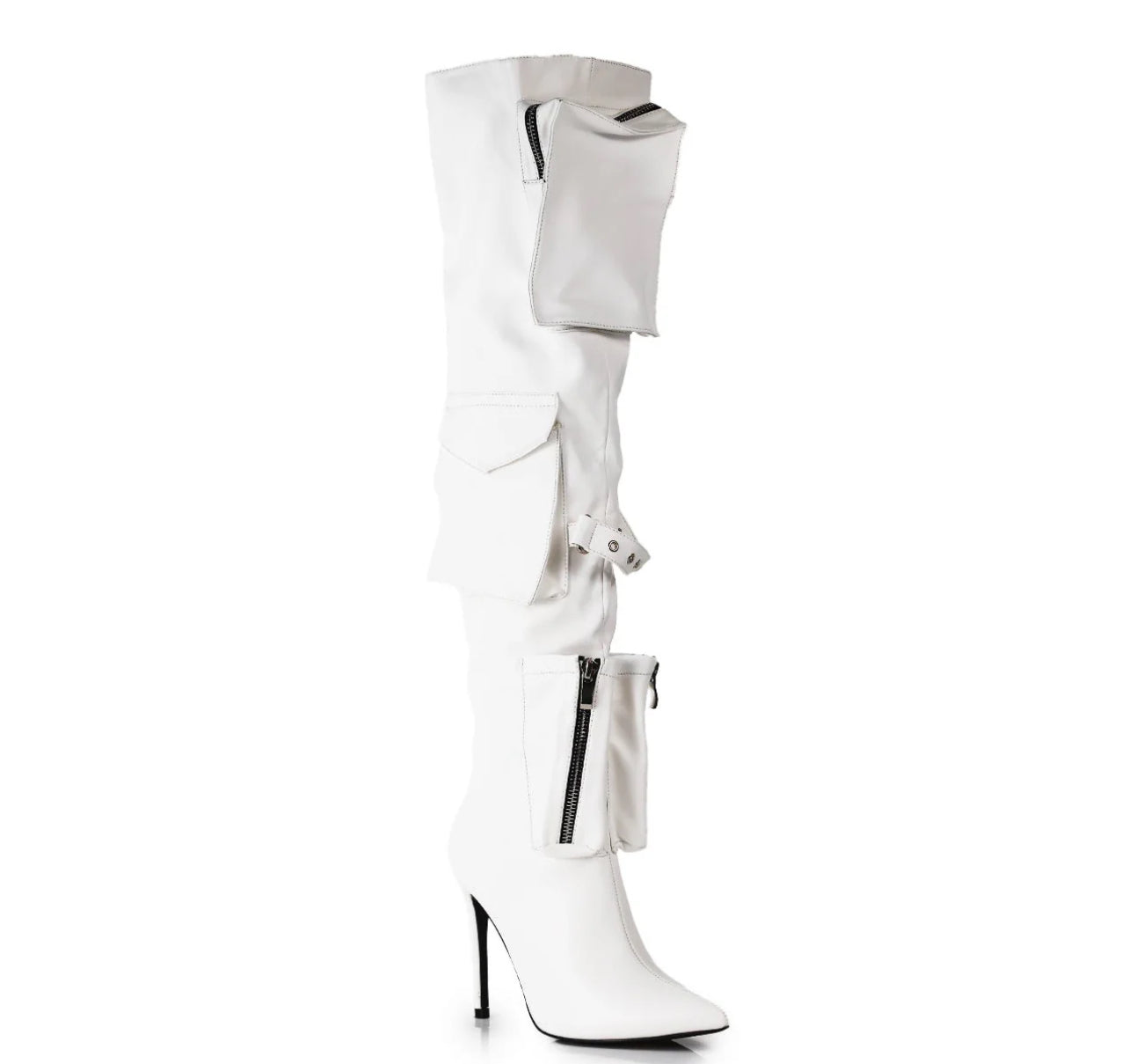 Gajactor pocket thigh-high boots