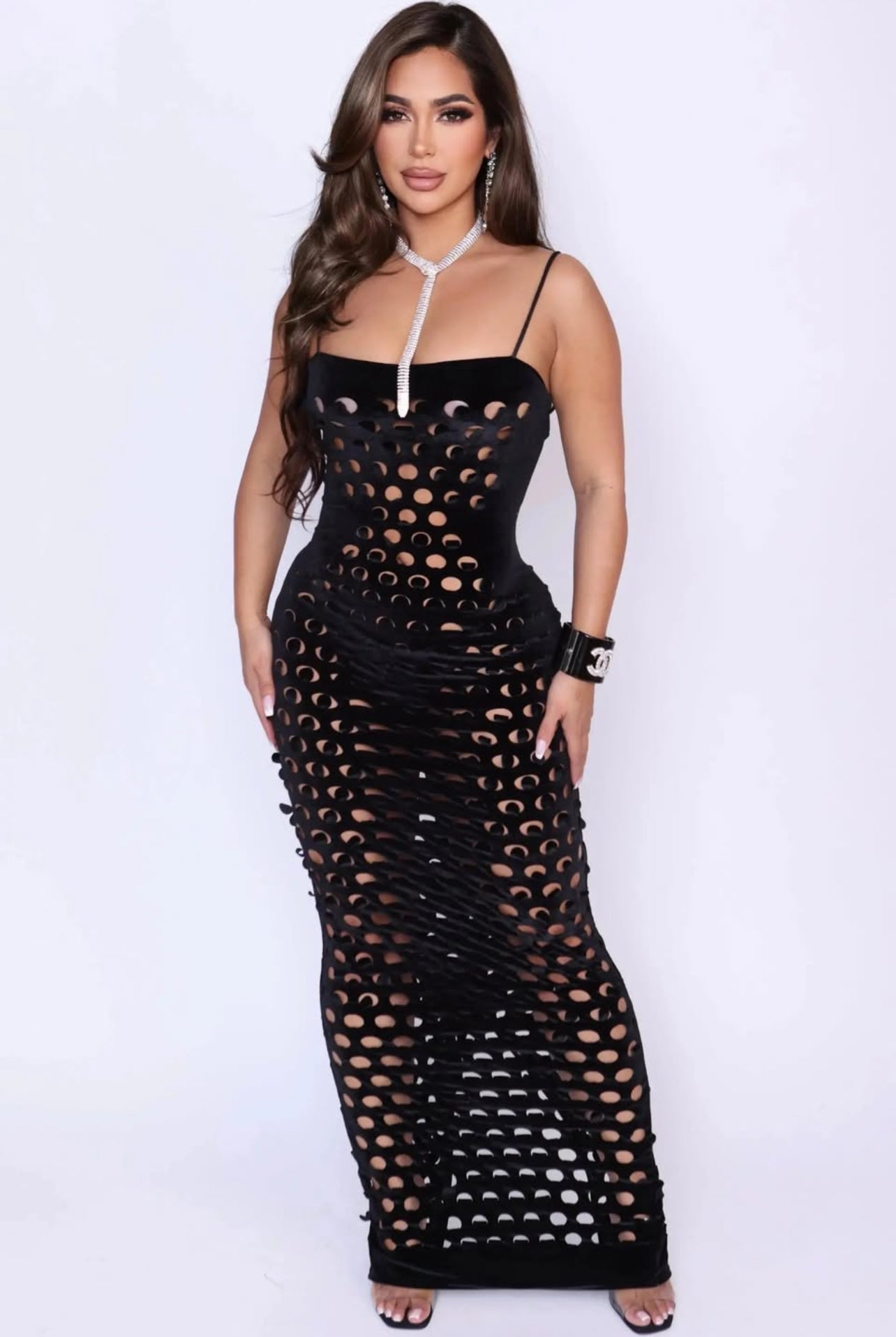 Prescott multi-hole maxi dress