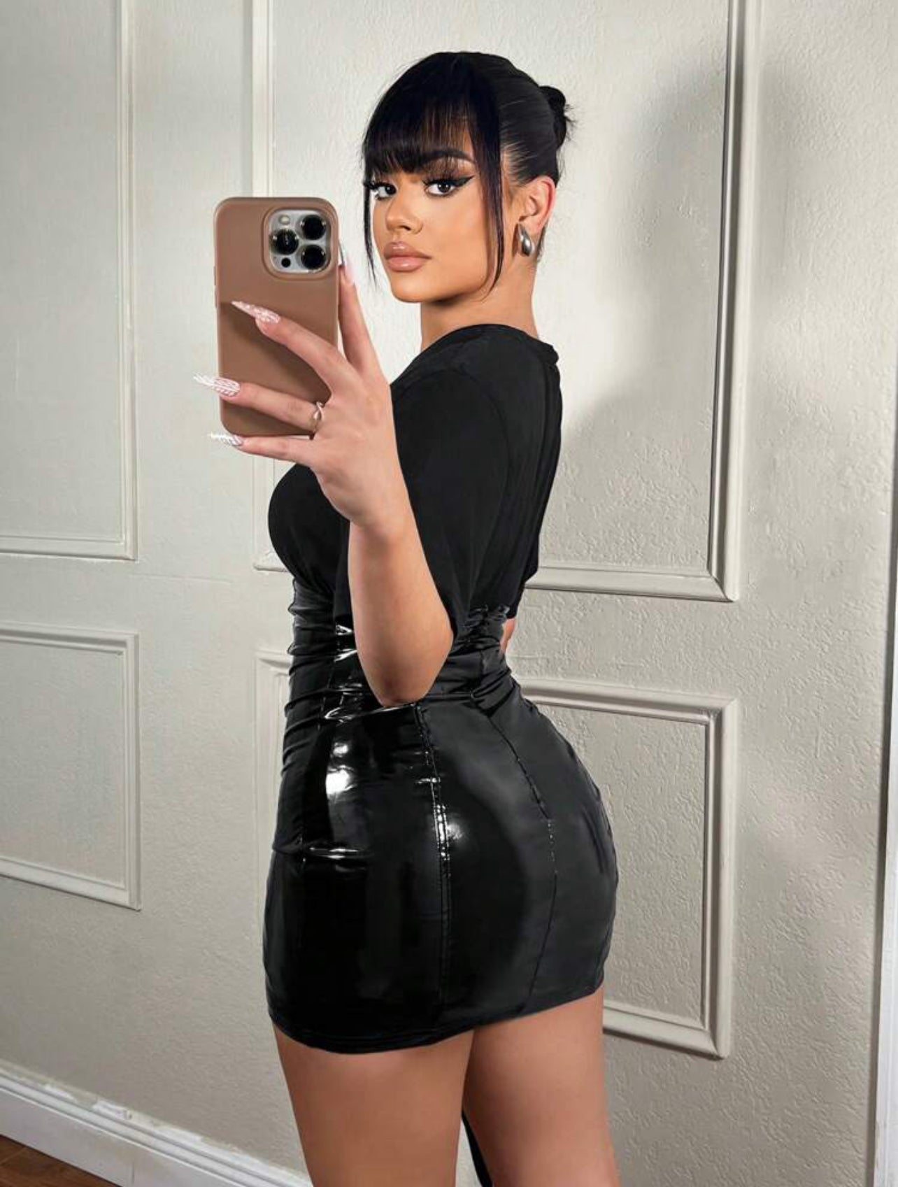 PVC leather skirt