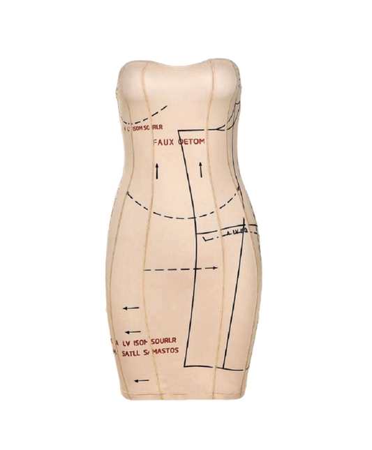 Surgical lines mini dress